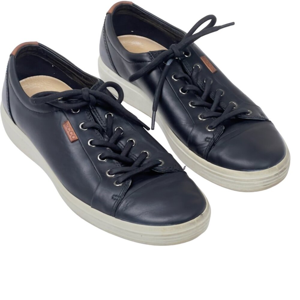 ECCO Soft 7 Black Leather Fashion Sneakers Mens (US 10-10.5)